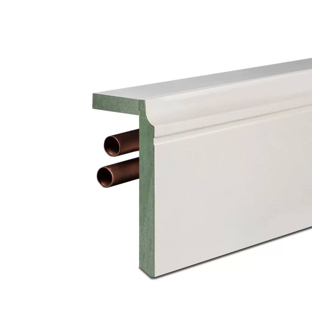sección cubre tubo blanco