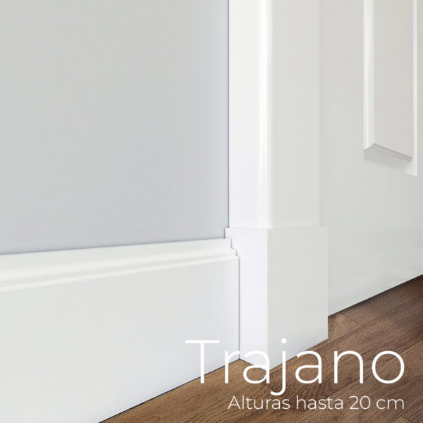 Rodapié blanco lacado Trajano