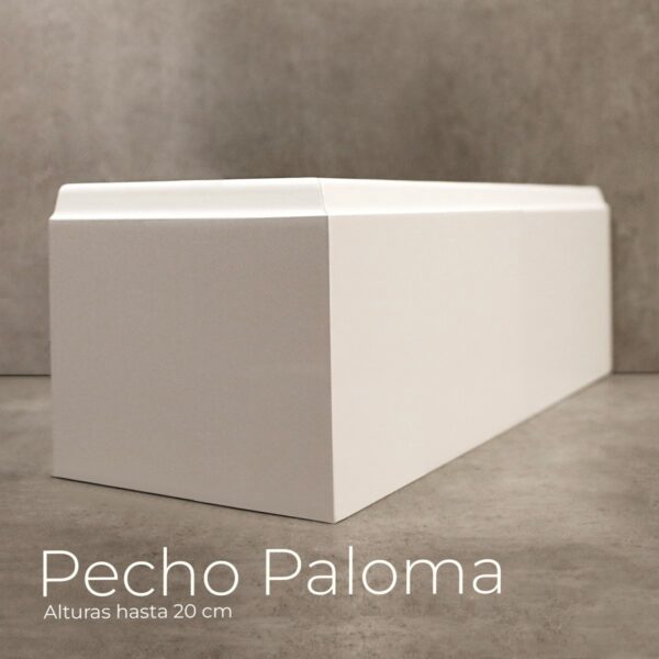 Rodapié blanco lacado Pecho Paloma