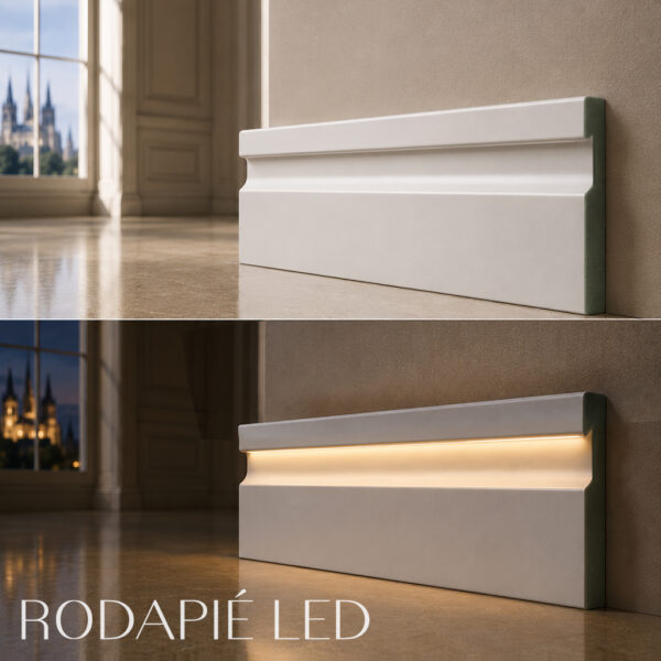 Rodapié blanco lacado con Leds ®