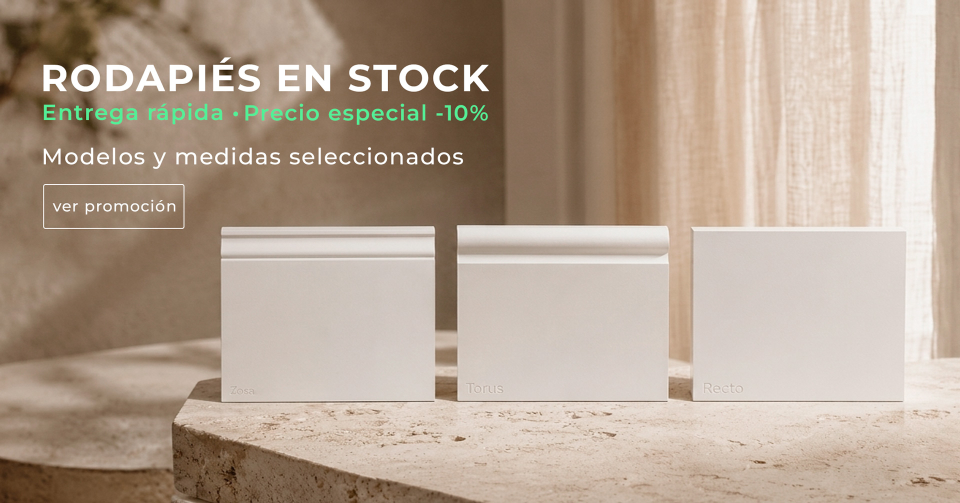 rodapies blancos stock entrega rapida