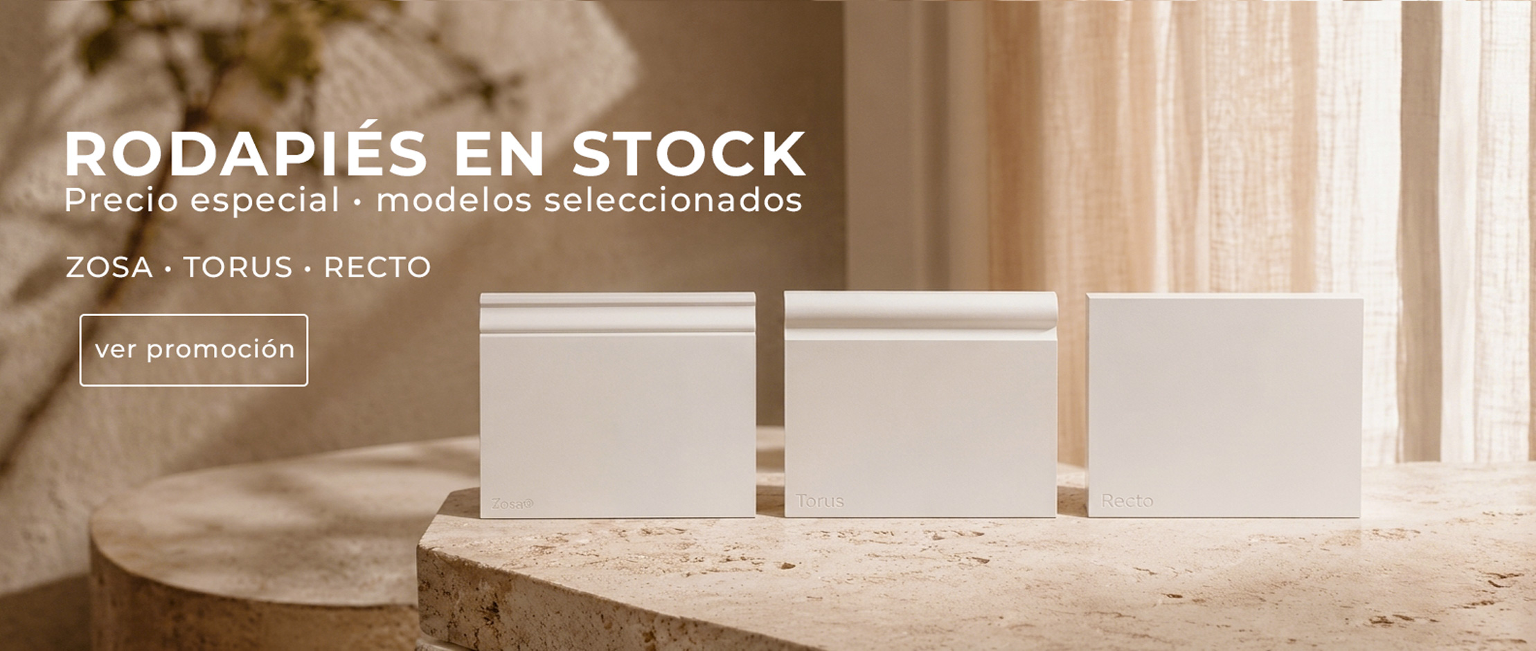 rodapies lacados blancos en stock oferta